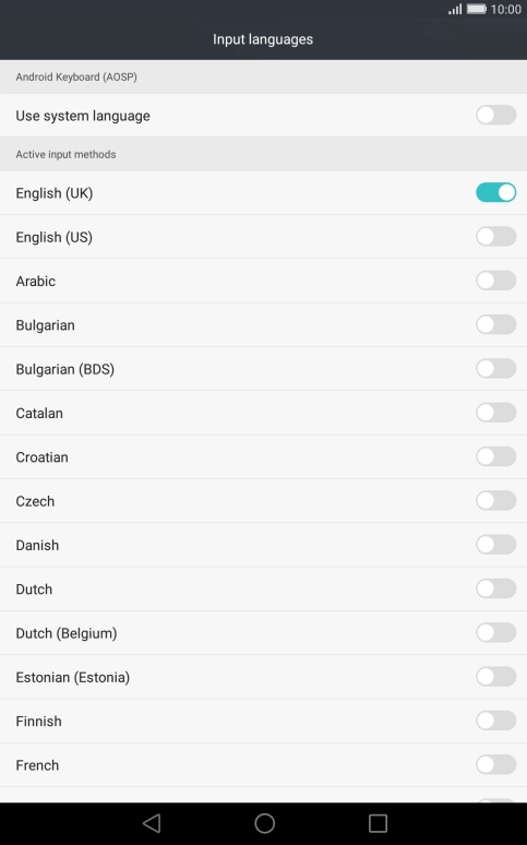 Press the required language to add it.