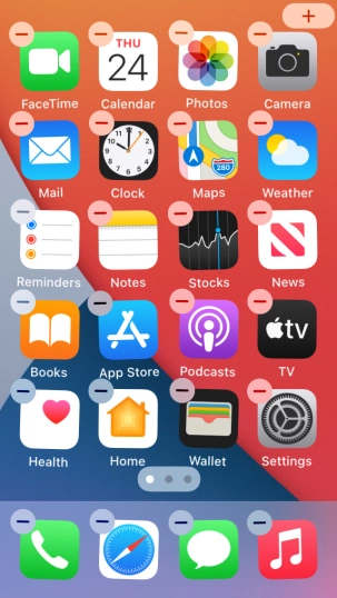 Press the home screen icon.