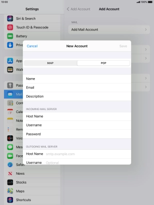 Press Host Name and key in the name or IP address of your email provider's outgoing server. Please note that if you can't send email messages when using your email provider's outgoing server, key in smtp.vodafone.net.au (Vodafone's outgoing server).