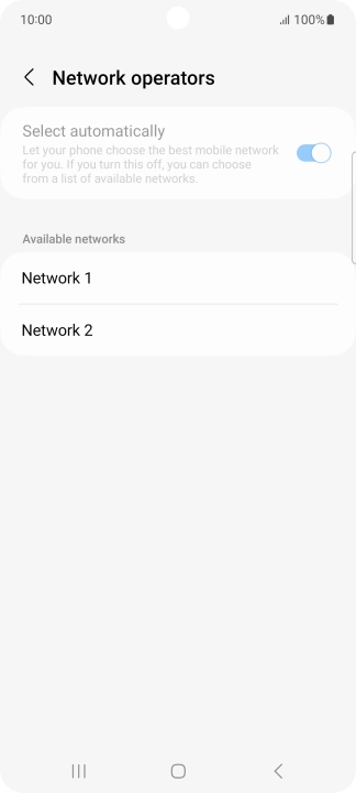 Press the required network.