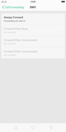 Press the required divert type.