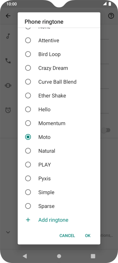 Press the required ring tones to hear them.