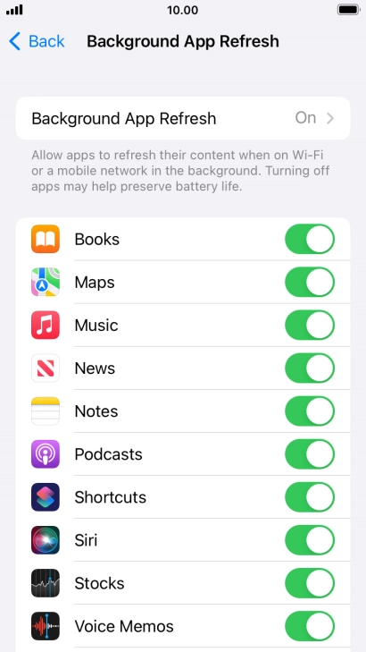 Press Background App Refresh.