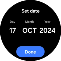 Slide your finger up or down on the screen to set the required date.