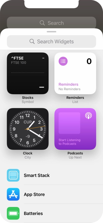 Press the required widget.