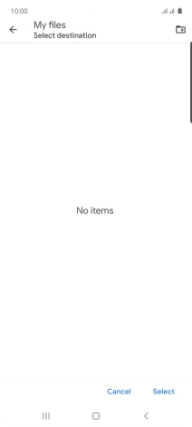 To create a new folder, press the new folder icon and follow the instructions on the screen to create a new folder.