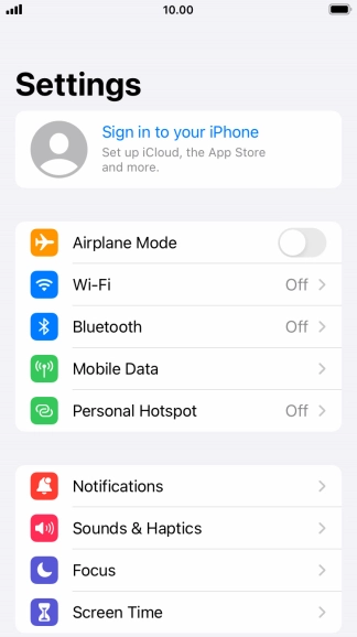 Press Sign in to your iPhone.