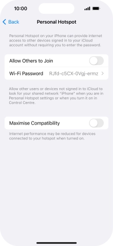Press Wi-Fi Password and key in the required password.