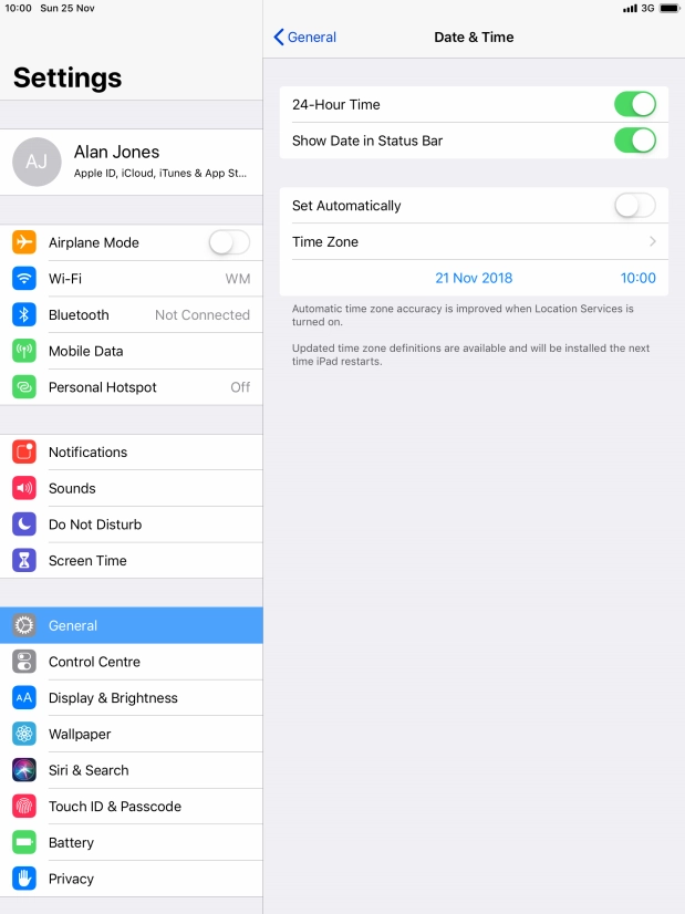 Press the indicator next to 
