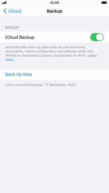 Press Back Up Now and wait while the phone memory is backed up.
