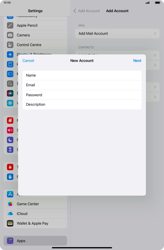Press Description and key in the required name.
