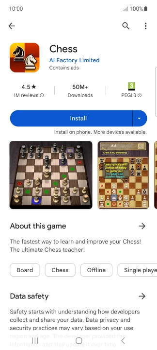 Press Install and follow the instructions on the screen to install the app.