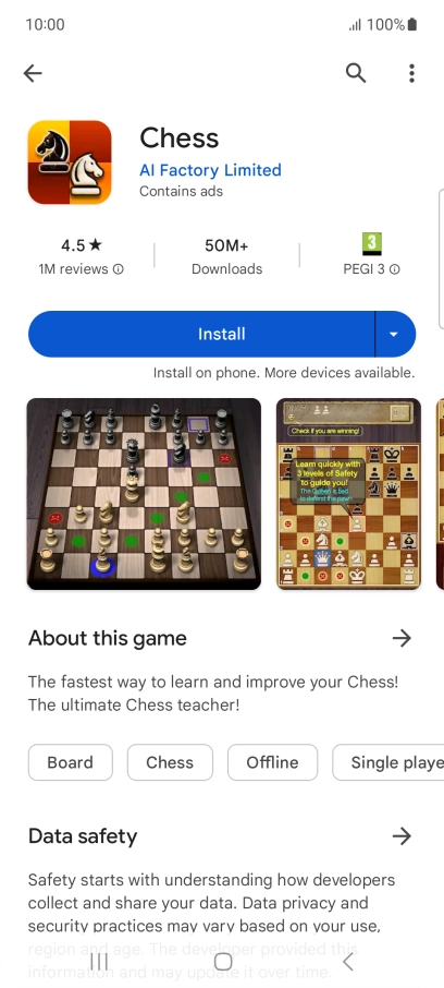Press Install and follow the instructions on the screen to install the app.