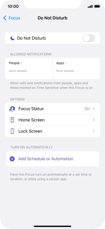 Press People and follow the instructions on the screen to select which contacts you would like to receive calls and notifications from when Do Not Disturb is turned on.