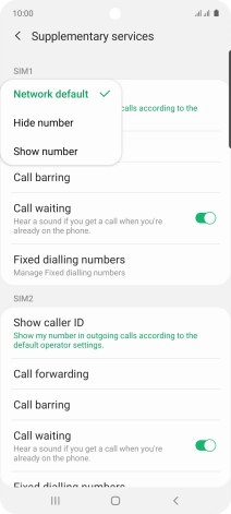 Press Show number to turn on caller identification.