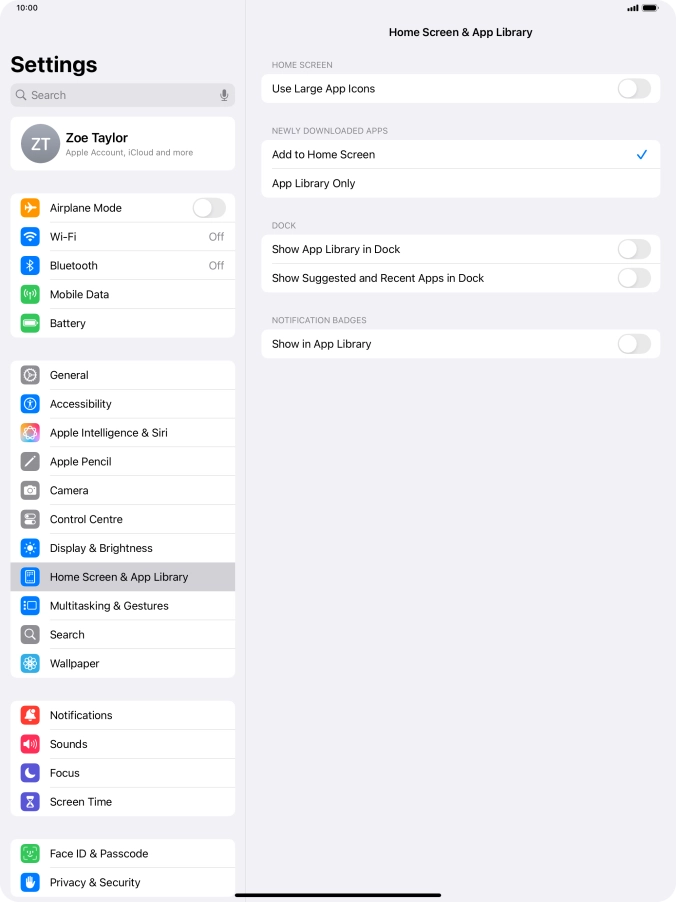 To add new downloaded apps to both the home screen and App Library, press Add to Home Screen.