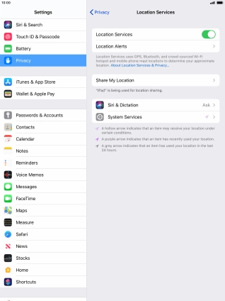 Press the required application.
