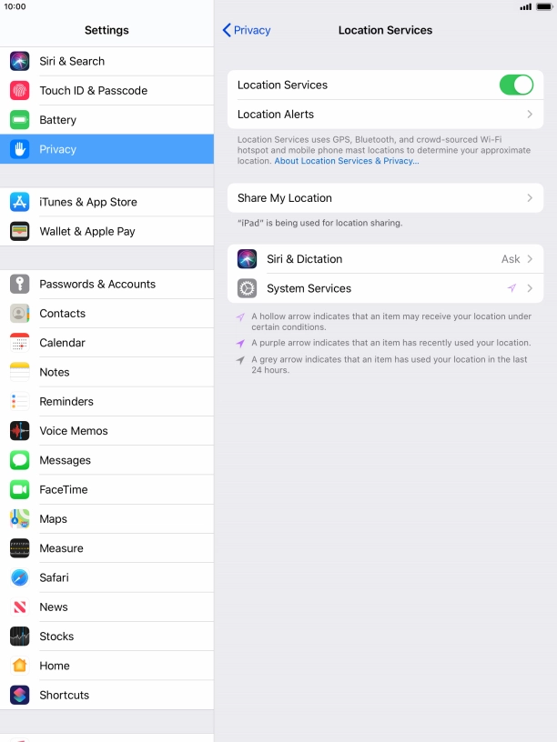 Press the required application.
