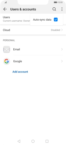 Press Auto-sync data to turn the function on or off.