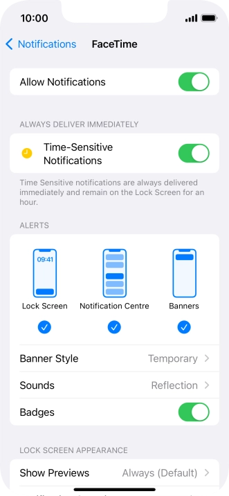 Press the indicator next to 