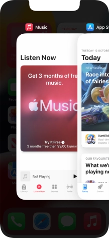 Slide upwards on the required application to end it.