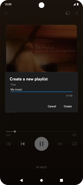Key in a name for the playlist and press Create.