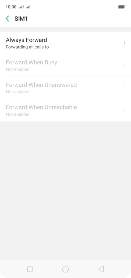 Press the required divert type.