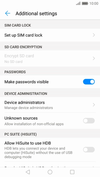 Press  Set up SIM card lock.