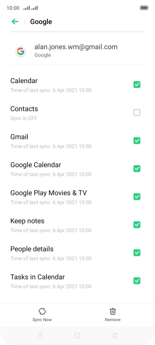 Press the field next to 