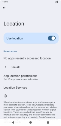 Press App location permissions.