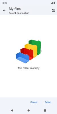 To create a new folder, press the new folder icon and follow the instructions on the screen to create a new folder.