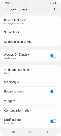 Press Screen lock type and key in the additional phone lock code you created earlier.