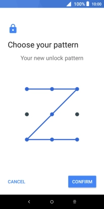 Repeat the selected phone lock code and press CONFIRM.