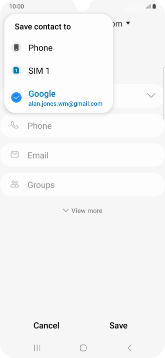 Press the required Google account.