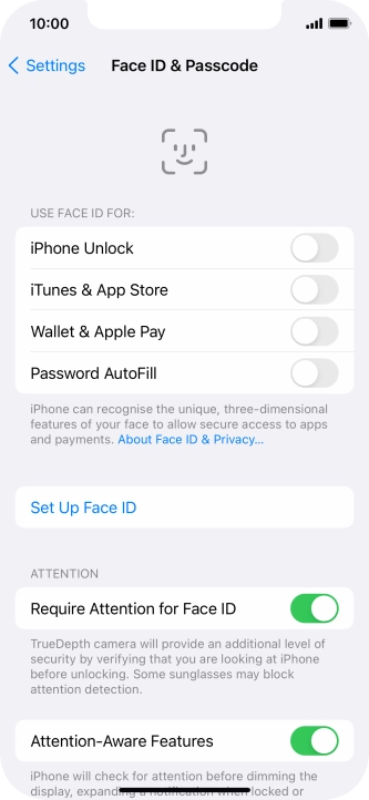 Press Set Up Face ID.