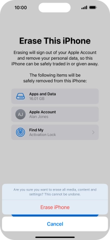 Press Erase iPhone.