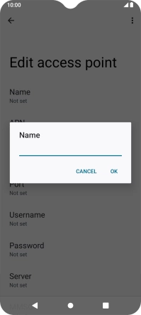 Key in Vodafone Internet and press OK.