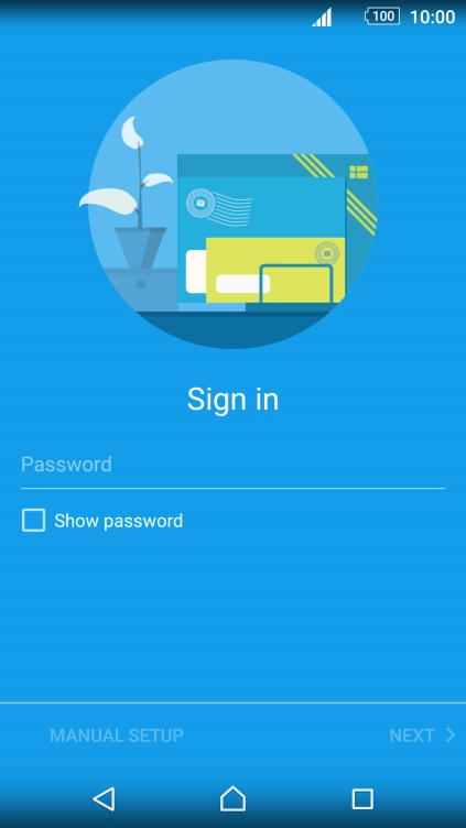Press Password and key in the password for your email account.