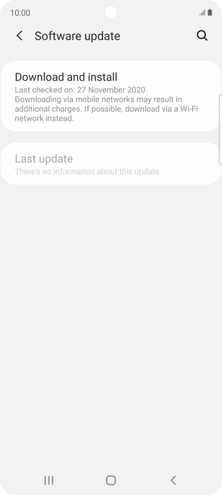 Press Download and install. If a new software version is available, it's displayed. Follow the instructions on the screen to update the phone software.