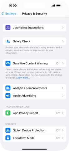 Press App Privacy Report.