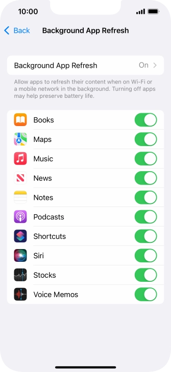 Press Background App Refresh.