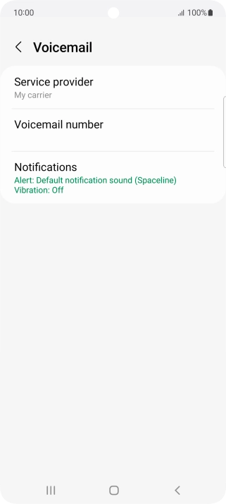 Press Voicemail number.