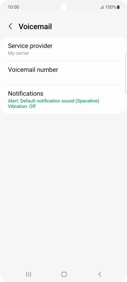 Press Voicemail number.