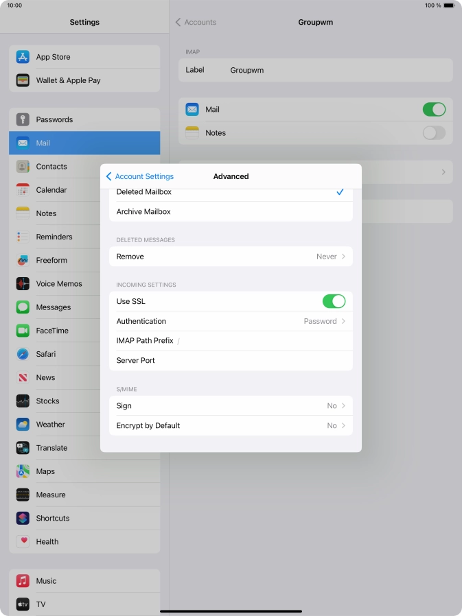 Press Authentication.