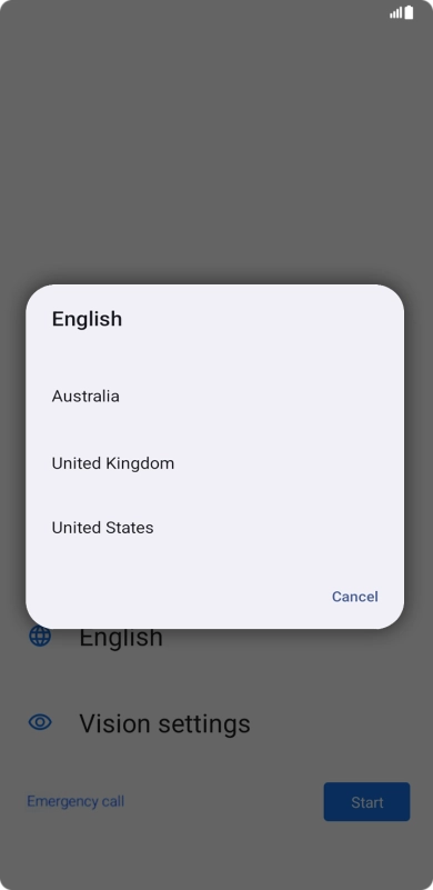 Press the required country or area.