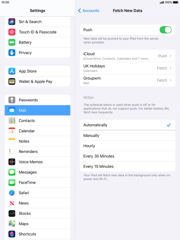 Press the indicator next to 