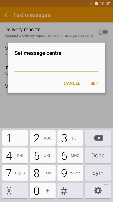 Key in +61415011501 and press SET.