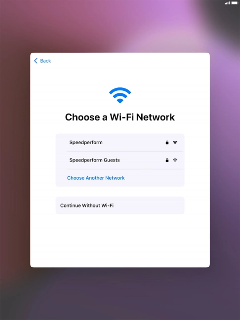 Press the required Wi-Fi network.