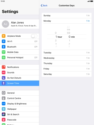 Select the required period.