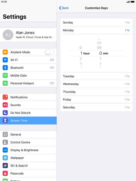 Select the required period.